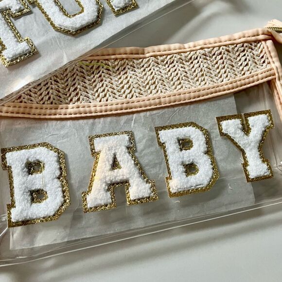 Clear Beige and Gold 'BABY' Pouch - Picture 4 of 4